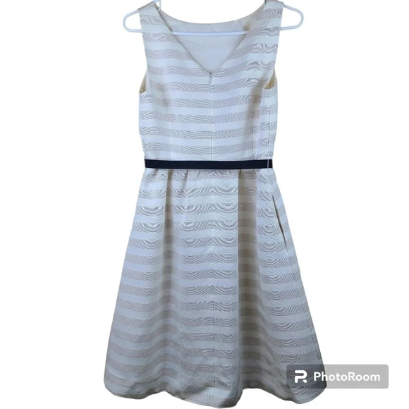 Lilly Pulitzer white and tan Striped Dress - Picture 2 of 11